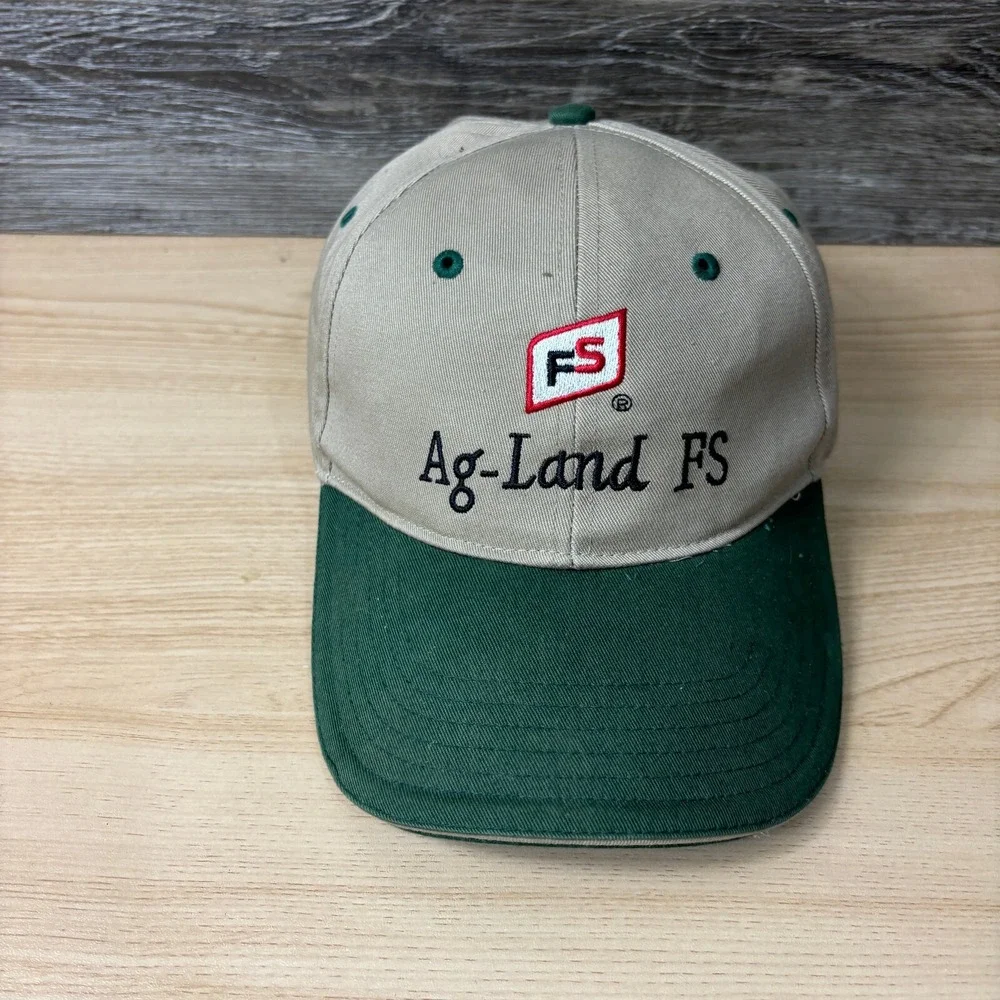 Ag Land FS‎ Hat Cap Strap Back Brown Green Seed One Size Adjustable